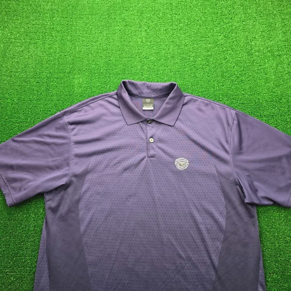 Nike Golf Polo Shirt Mens Large Purple Y2K‎ Medinah Country Club Dri Fit